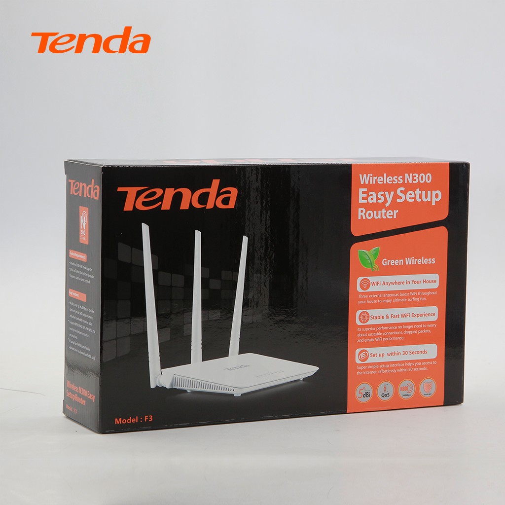 Thiết bị phát Wifi Tenda F3 Chuẩn N 300Mbps - Hãng phân phối chính thức