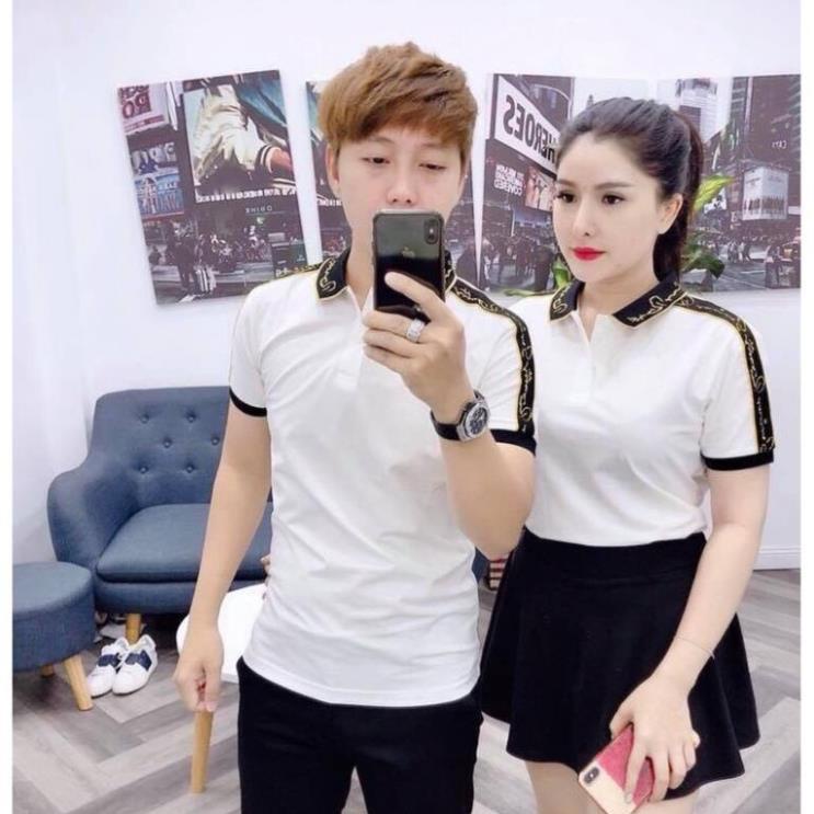 Áo Thun Có Cổ Cặp Nam Nữ Phối Viền Cổ Cực Đẹp ! 📷