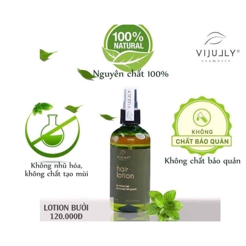 Xịt tóc bưởi vijully 120ml giúp mọc tóc dày hơn và dài hơn , mọc nhiều tóc con