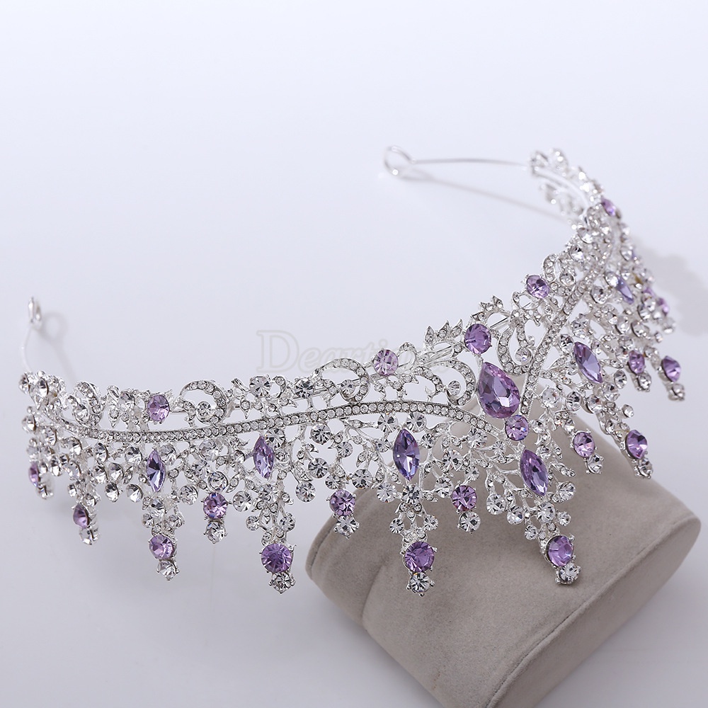 Phụ Kiện Cài Tóc Hình Vương Miện Đính Đá Sang Trọng Cho Cô Dâu