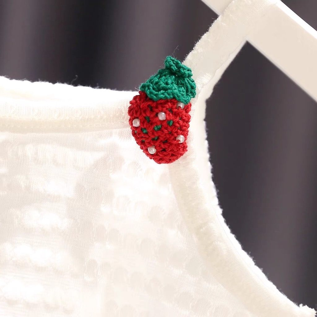 Áo Hai Dây Chất Liệu Cotton Họa Tiết Hoa Dễ Thương Phong Cách Hàn Quốc