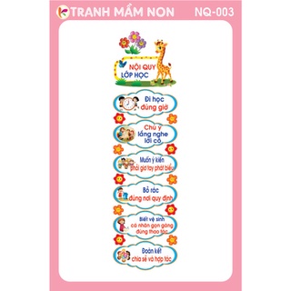 Decal góc mầm non - NỘI QUY LỚP HỌC