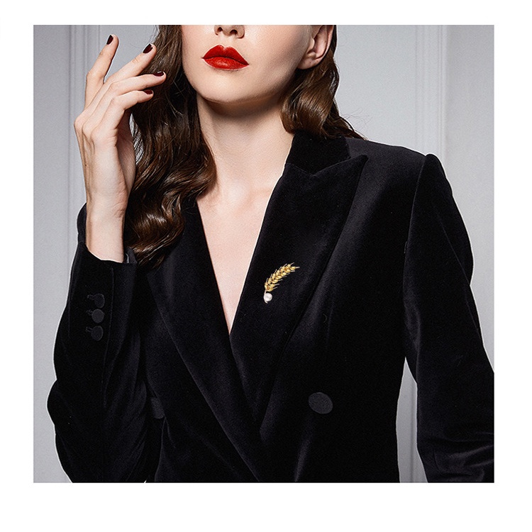 Ghim Cài Áo Đính Đá Và Ngọc Trai Giả Sang Trọng Dành Cho Nữ