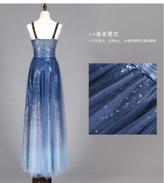 Đầm dạ hội - dự tiệc 2 dây đính cườm lấp lánh gợi cảm, sang chảnh ngôi sao Angelababy ABDC300 (HÀNG ORDER 10-15 NGÀY)