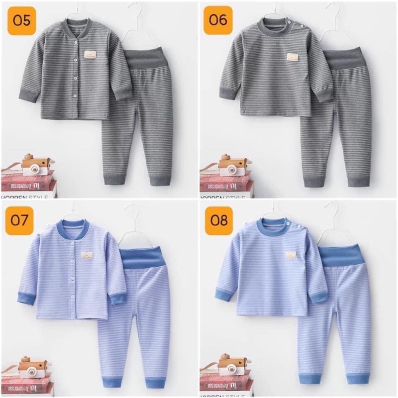 Bộ cạp cao chất cotton nỉ dày dặn cho bé