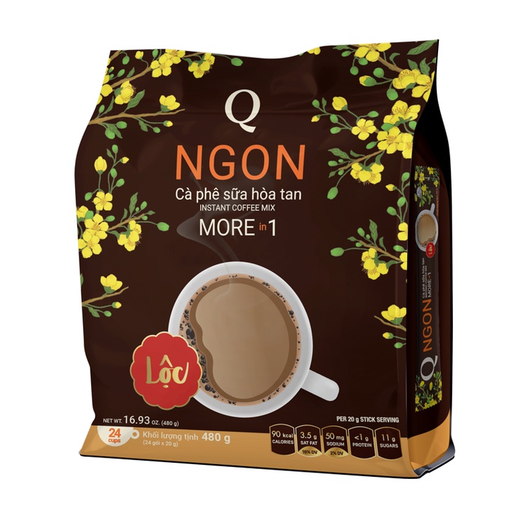 Cà Phê Hòa Tan 3in1 TRẦN QUANG Ngon bịch 24 gói