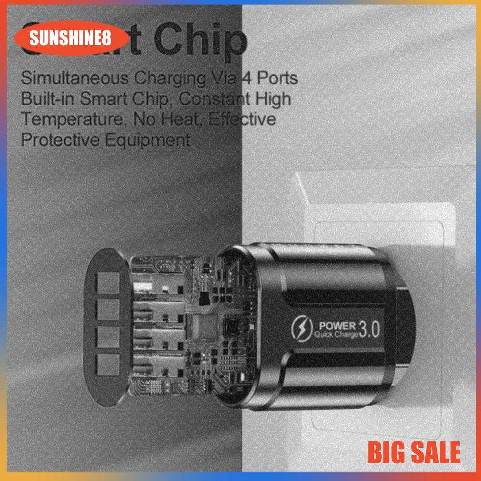 Đầu sạc nhanh QC3.0 4 cổng USB có đèn LED