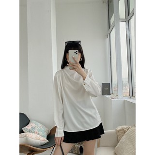 Sơ mi lụa kiểu phối xích ( ẢNH THẬT + CLIP)