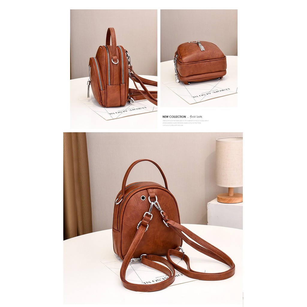 Balo mini da nữ thời trang 3in1 đeo 2 kiểu balo và túi đeo chéo