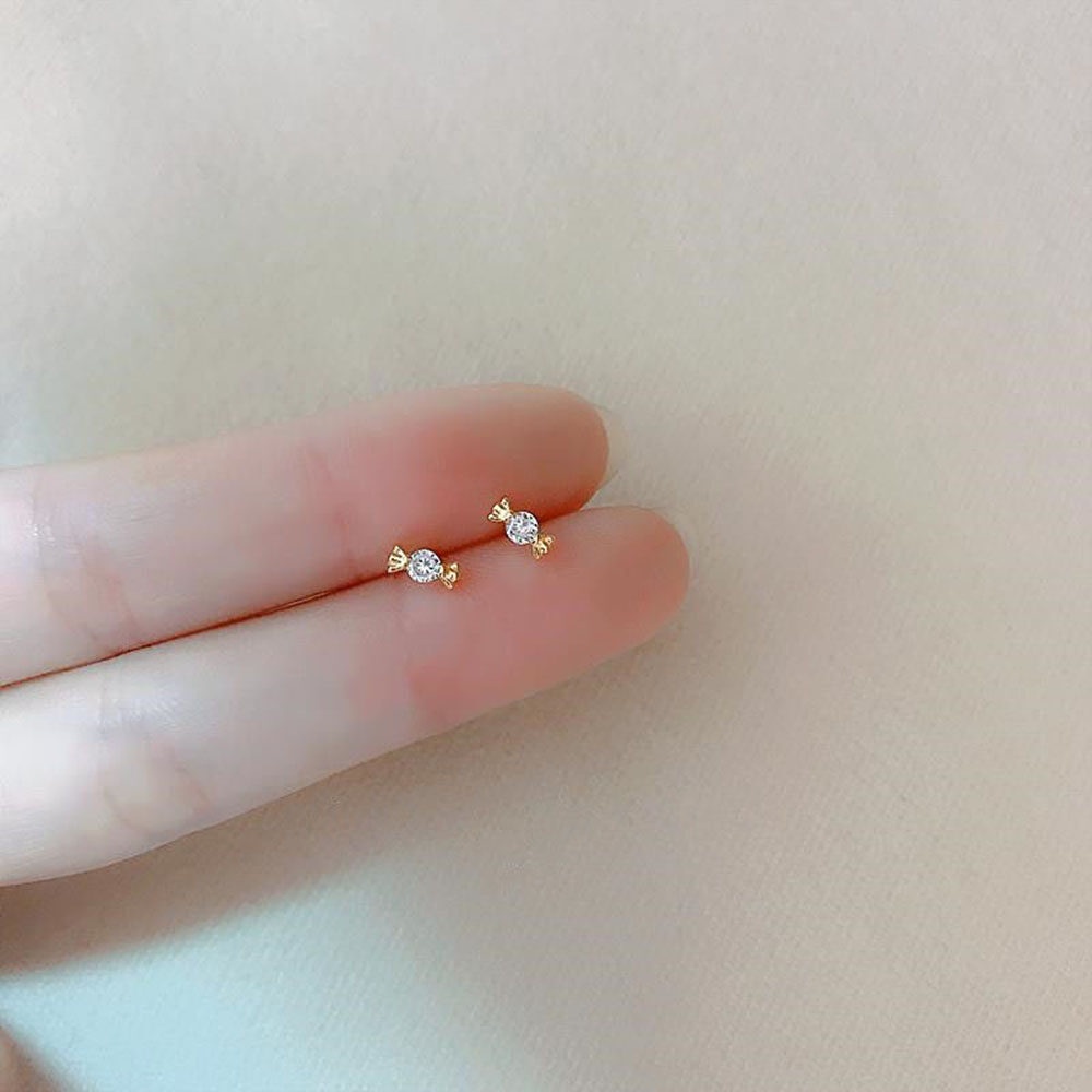 Bông tai mạ bạc 925 đính đá zircon phong cách Hàn Quốc nhiều kiểu tùy chọn