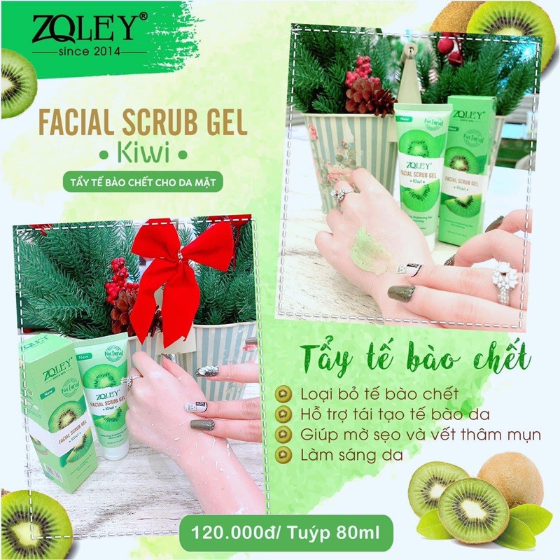 Tẩy tế bào chết KIWI FACIAL SCRUB GEL ZOLEY 80ml.[CHÍNH HÃNG]