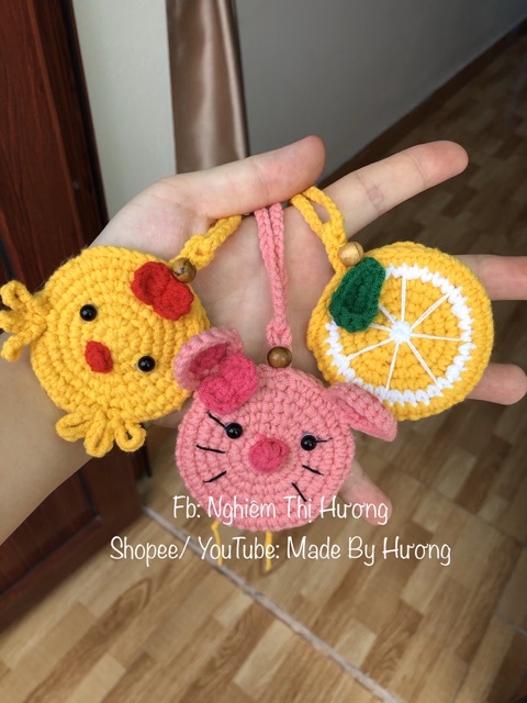 Túi đựng tỏi tránh vía made by hươg cho bé bằng len có hạt dâu tằm