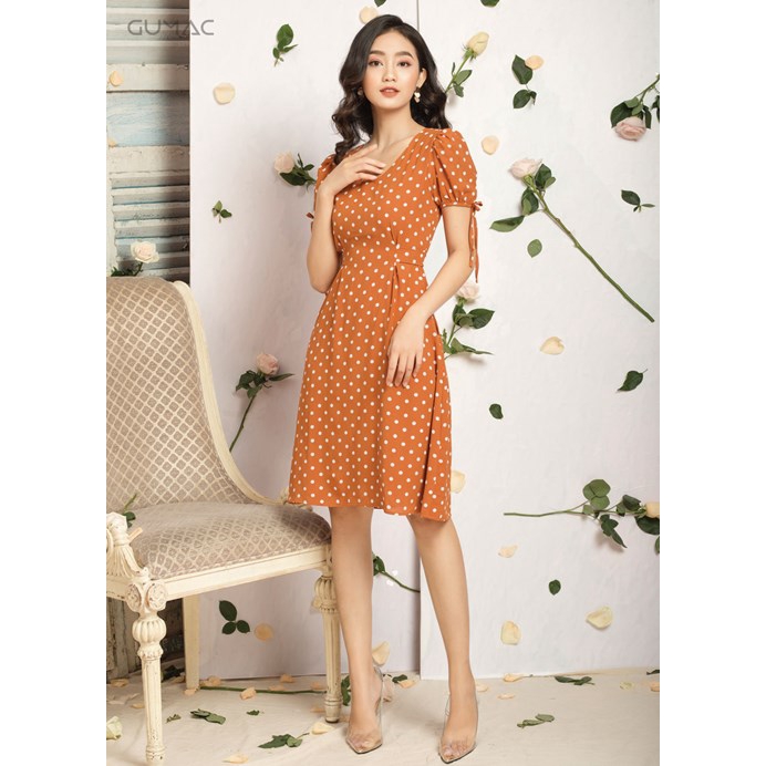 Đầm chấm bi buộc eo GUMAC MS12078_CAM
