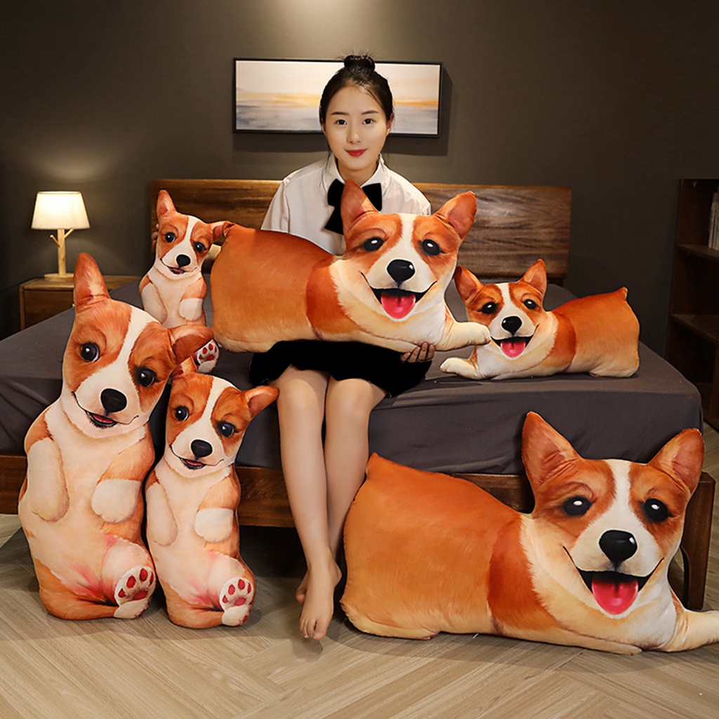 Gối Ôm Hình Chú Chó Nhồi Bông Dành Cho Trẻ Em Và Người Lớn
