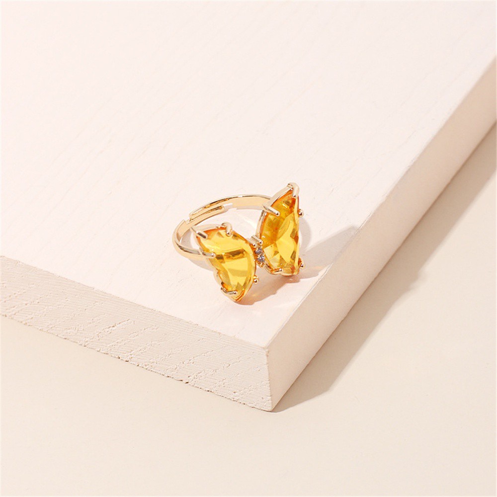 Nhẫn Acrylic Phối Kim Loại Hình Bướm Nhiều Màu Tùy Chỉnh Thời Trang Cho Nữ