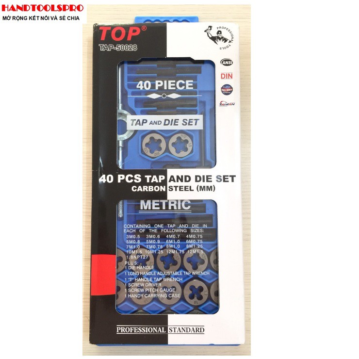 Bộ Taro 40 Chi Tiết (M3 - M12) TOP TAP-50028