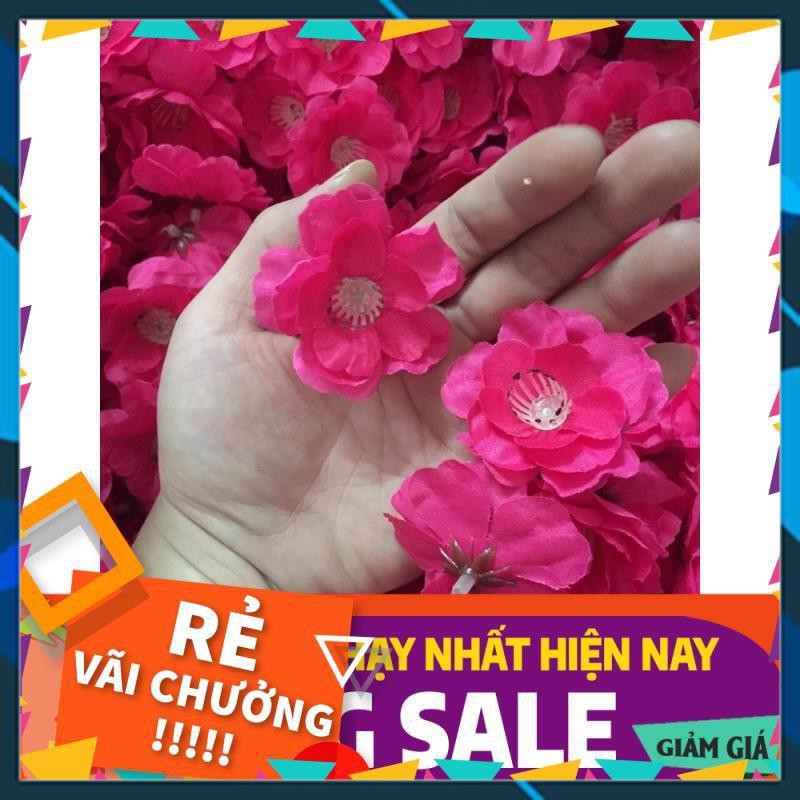 CỰC HOT !!! 1 gói hoa đào, mai giả trang trí tết 2021 có 35 bông tặng kèm 5 nụ lá lộc hoa to đẹp dầy loại 1