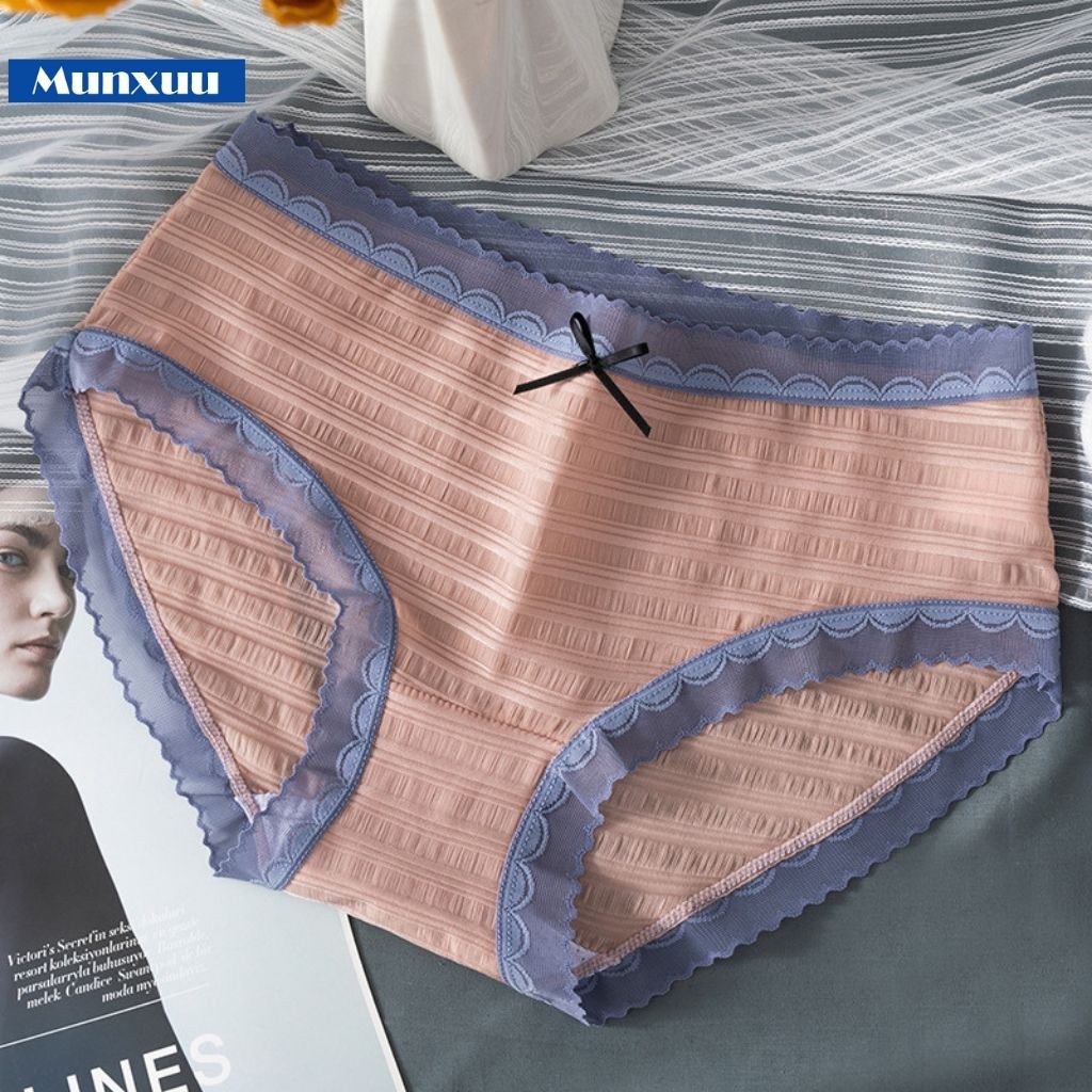 Quần lót nữ Cotton lạnh cao cấp viền ren sexy co dãn thoáng khí - MUNXUU QC34