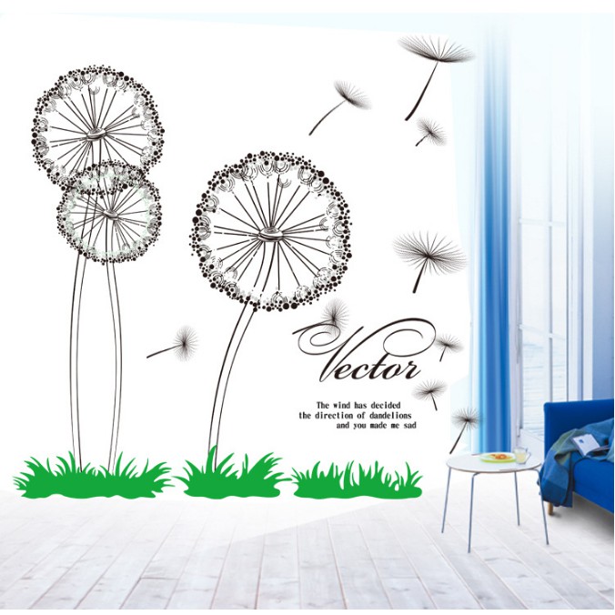 Decal trang trí Hoa Bồ Công Anh Vector