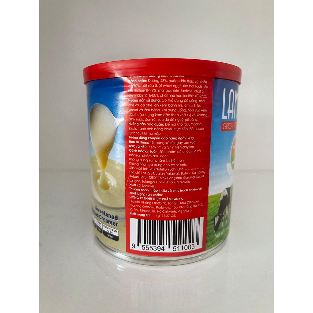 Combo 2 Hộp Kem Đặc Lamosa Hộp 1 Kg x2