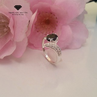 Nhẫn Bạc Nữ Màu Đen Bảo Tín