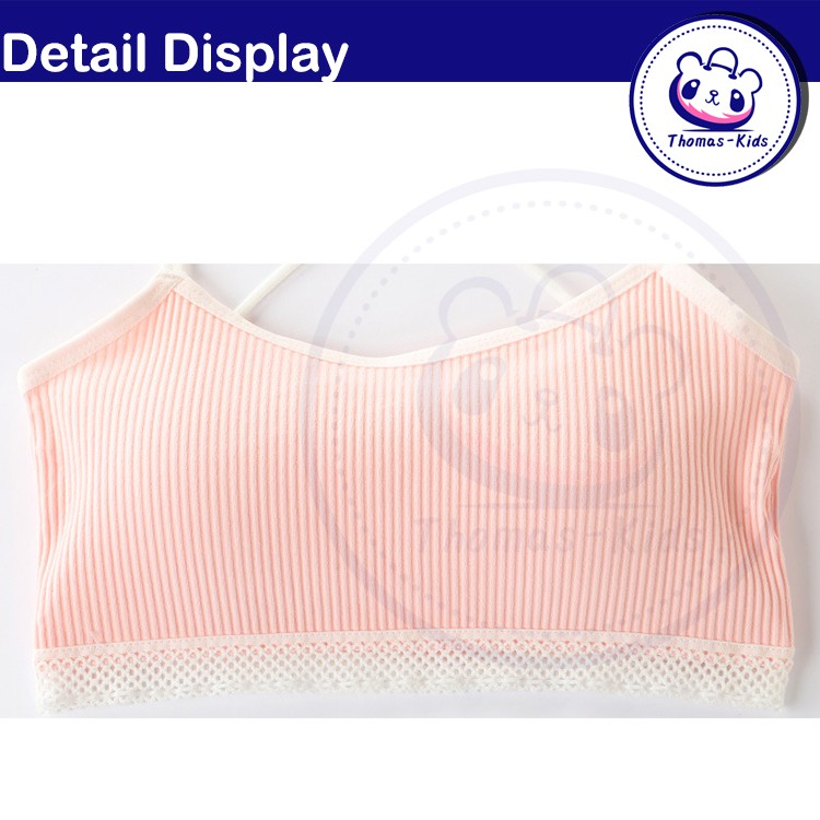 [THOMAS Kdis] Áo Lót Ren Hai Dây Lưng Siêu Thoải Mái Thoáng Khí Cho Nữ Thanh Thiếu Niên 8-16 Tuổi
