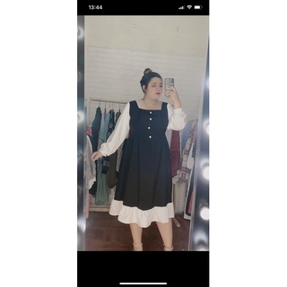 Váy phối đen trắng bigsize 80-140kg