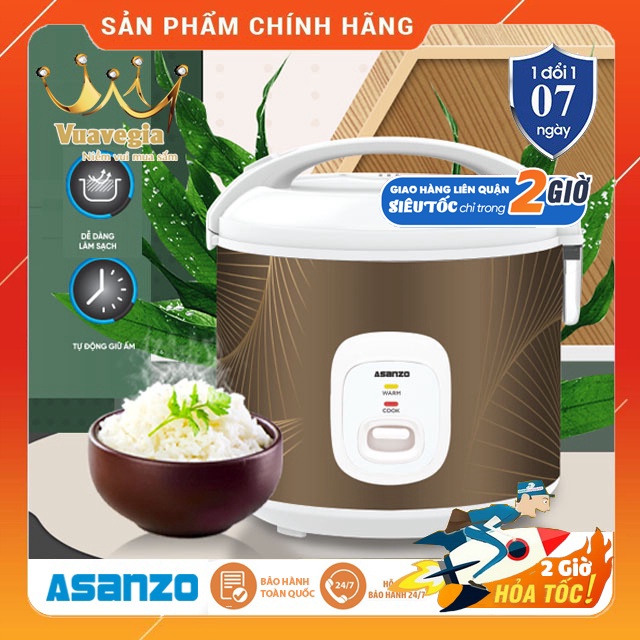Nồi Cơm Điện Nắp Gài ASANZO RC18G20 (1.8L) Lòng Nồi Tráng Men HÀNG CHÍNH HÃNG
