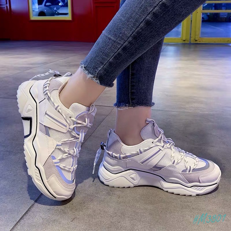 HÀNG NHẬP KHẨU -  Giày Thể Thao Phản Quang MINSU CENICE M3801, Giày Sneaker Nữ Phản Quang Hot Nhất 2020 Thiết Kế Độc Đáo