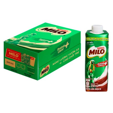 THÙNG 24 HỘP SỮA LÚA MẠCH NESTLE MILO NẮP VẶN 210ML (24 x 210ML)