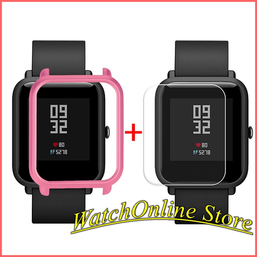 Combo ốp viền bảo vệ Amazfit Bip + bộ dán màn chống xước