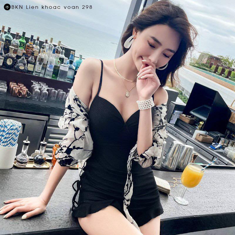 Bikini Liền Mảnh Khoác Voan CAO CẤP [FREESHIP] Set bơi liền mảnh kèm khoác voan cao cấp