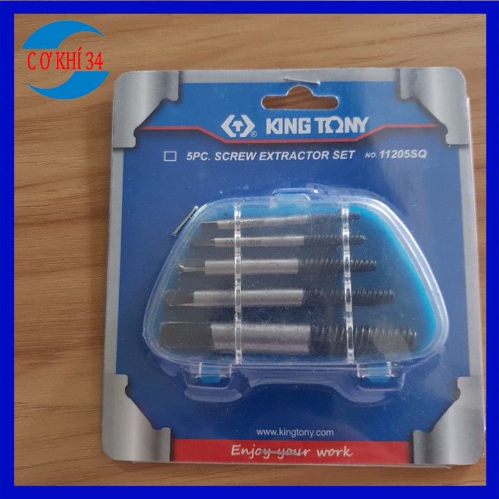 Bộ 5 mũi vặn tháo ốc gãy vít toét kingtony hàng chính hãng