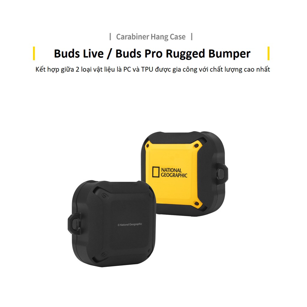 Case ốp bảo vệ Buds Pro / Buds Live - Rugged Bumper - hãng National Geographic