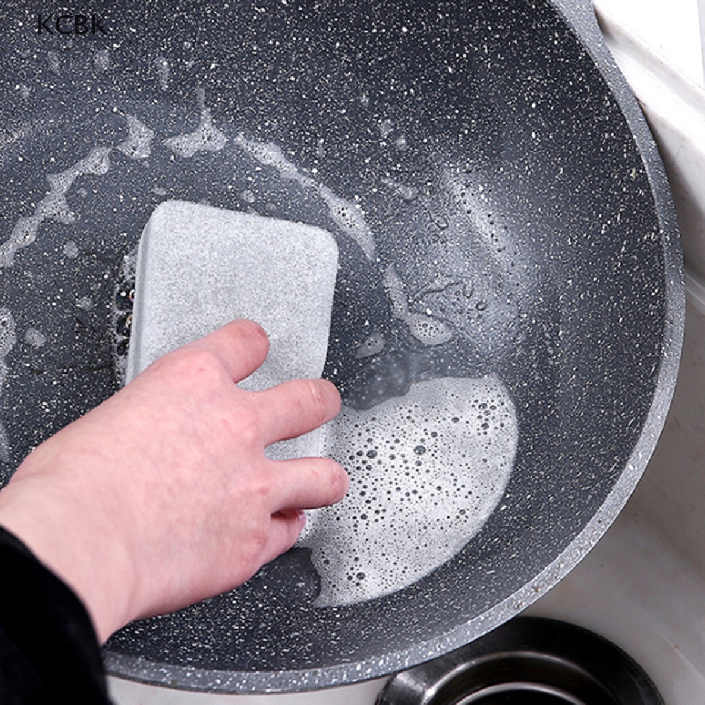 KC 10pcs Home Kitchen Dishwashing Sponge Cleaning Pad Sponge Cloth Scouring Pad BK