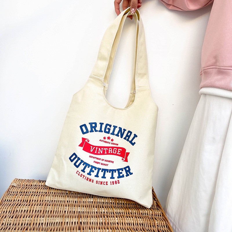 Túi tote đeo chéo - túi vải canvas liền thân phong cách Nhật Bản bánh mì 282