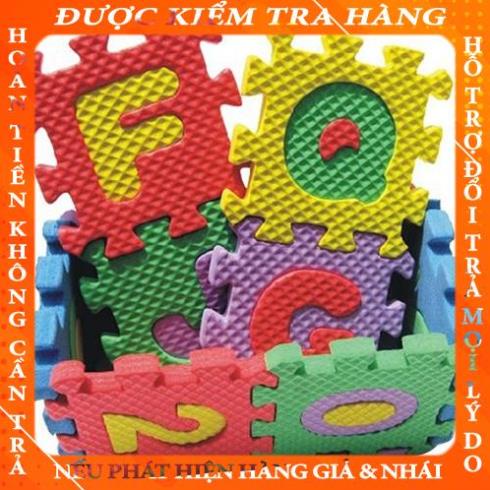 Bộ thảm xếp hình 36 tấm bằng EVA hình chữ & số cho bé fhamle