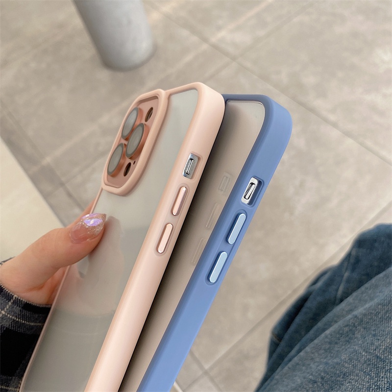 Ốp Điện Thoại Cứng Trong Suốt Chống Sốc Màu Tím Đậm Cho iPhone 14 11 Pro Max 14 Plus ip14pro