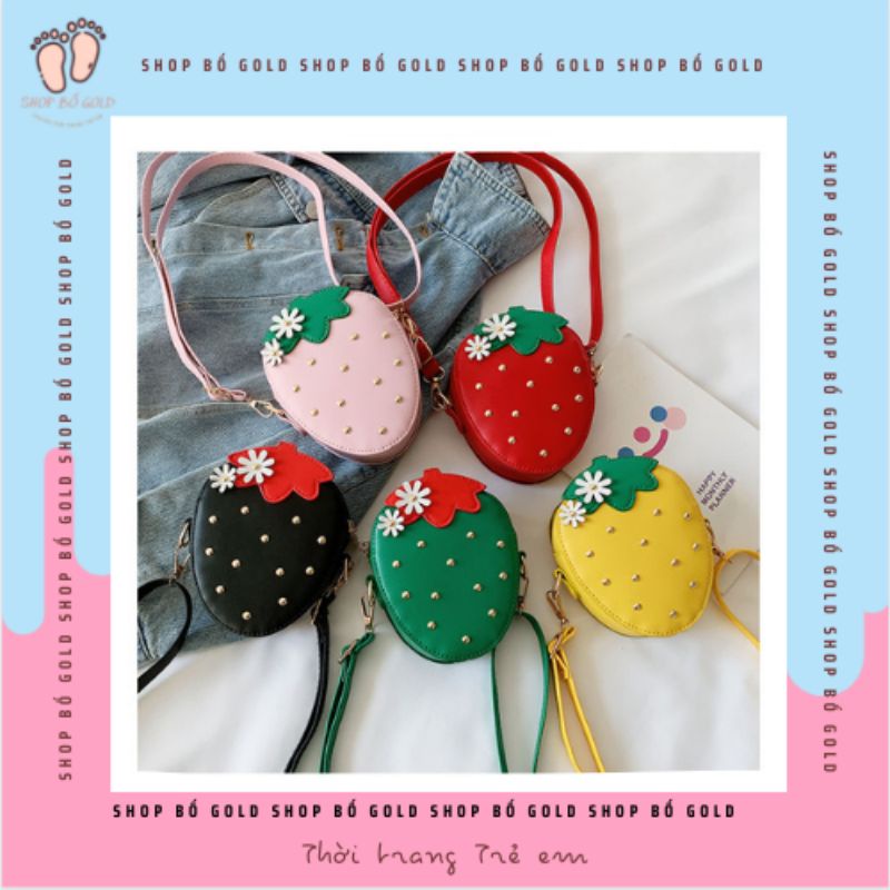 Túi đeo chéo ⚡FREE SHIP ⚡ họa tiết hình quả dâu tây dễ thương Phiên bản Hàn Quốc của trẻ em năm 2021