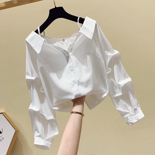 Áo Sơ Mi Nữ Trễ Vai Dài Tay Thời Trang
