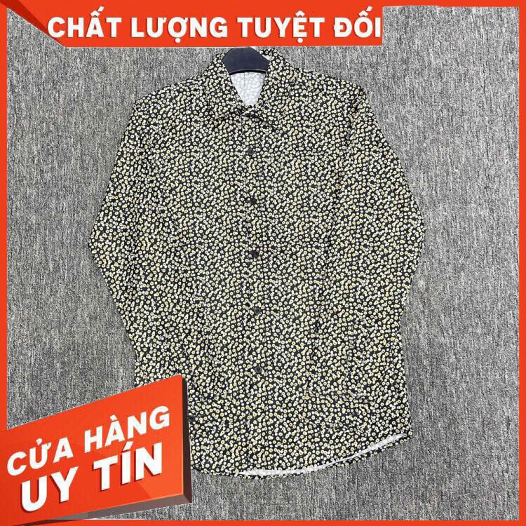 BST Áo Sơ Mi Đôi Nam Nữ Hoa Nhí Vàng Chuyên Cặp Đôi Couple -Mẫu D260