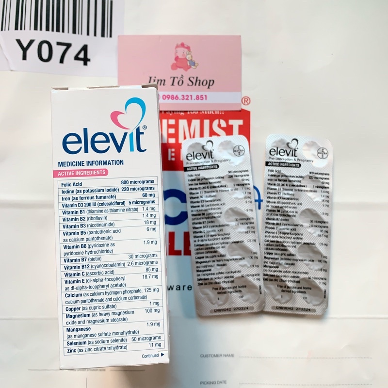 [Có Tem Chemist] ELEVIT BẦU Úc - Vitamin Tổng Hợp cho bà Bầu 100 viên - Date 2024