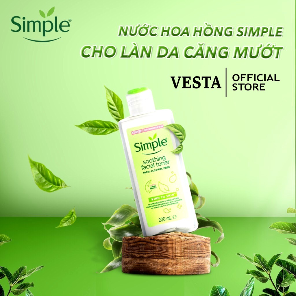 Toner Simple Nước Hoa Hồng Skincare Cân Bằng Cấp Ẩm Dưỡng Da 200ml