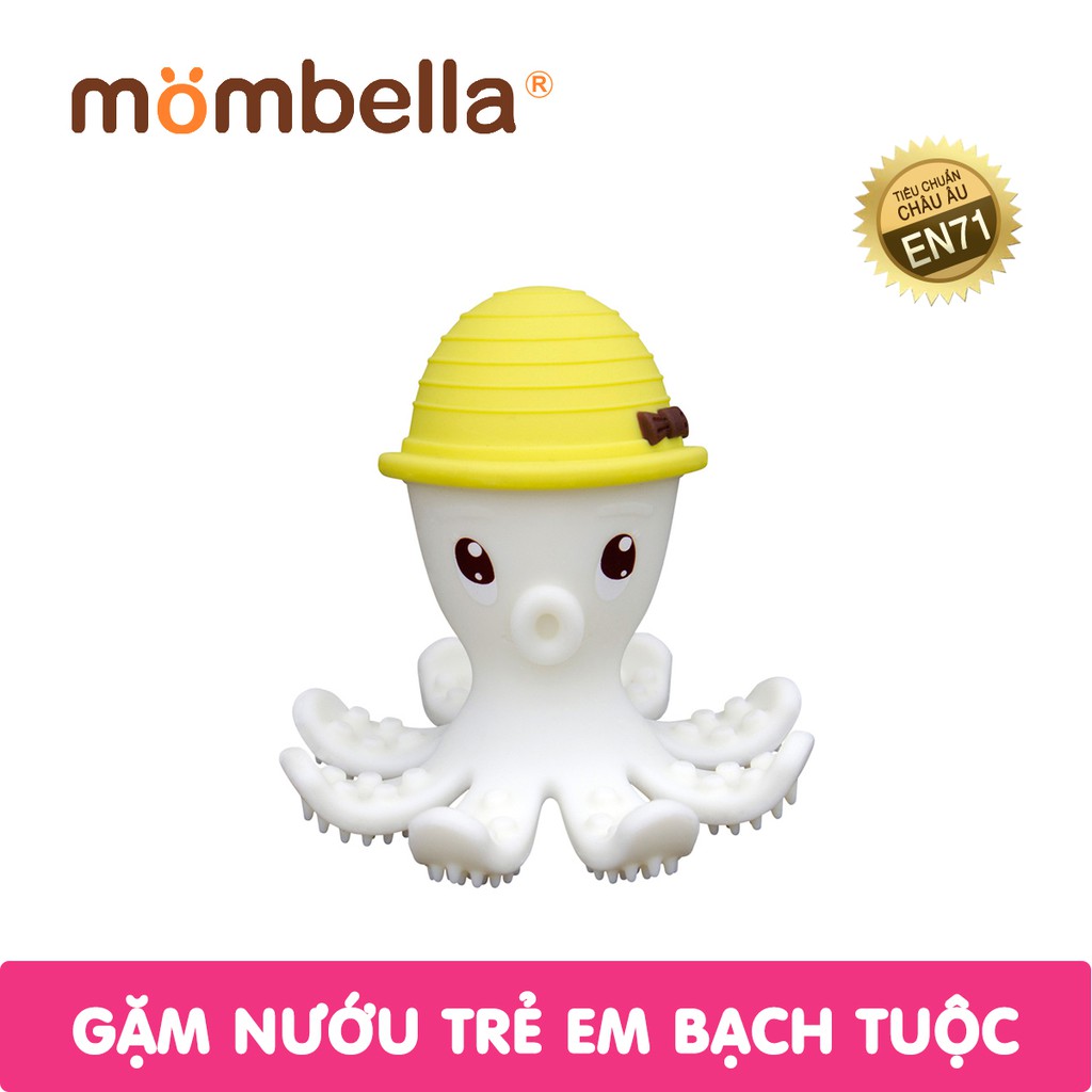 Gặm nướu Mombella hình bạch tuộc cho bé, chất liệu silicon an toàn, giúp bé phát triển kĩ năng