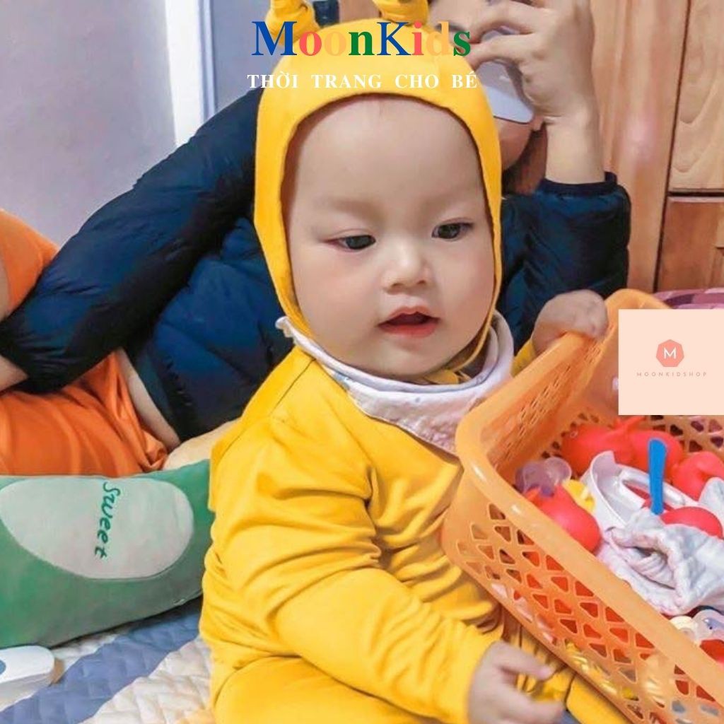 Bộ MinKy Mom Dài Tay CHO BÉ 💝TẶNG MŨ TAI THỎ💝cotton Cao Cấp 100% co giãn 4 chiều thấm hút mồ hôi cực tốt