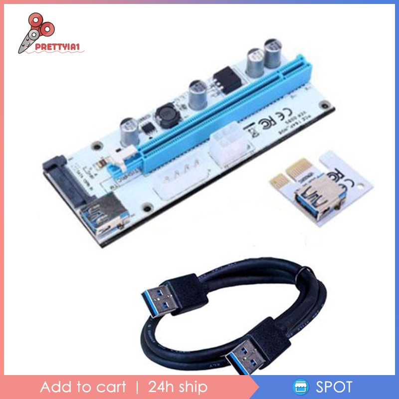 Card chuyển đổi Pci-E Riser Card 008s 4pin Sata 6pin 1x Sang 16x Usb 3.0 tiện dụng | BigBuy360 - bigbuy360.vn