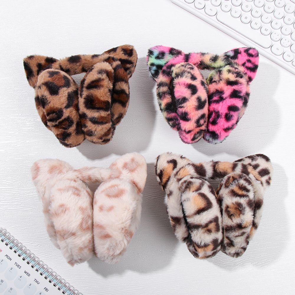 Chụp Tai Giữ Ấm Mùa Đông Mềm Mại Họa Tiết Da Báo