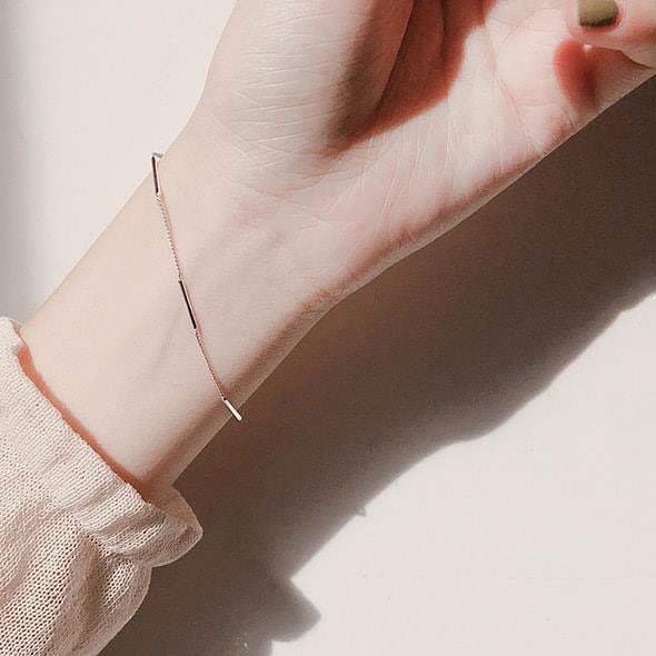 Lắc tay - chân titan xích mảnh xen thanh không gỉ WB190606