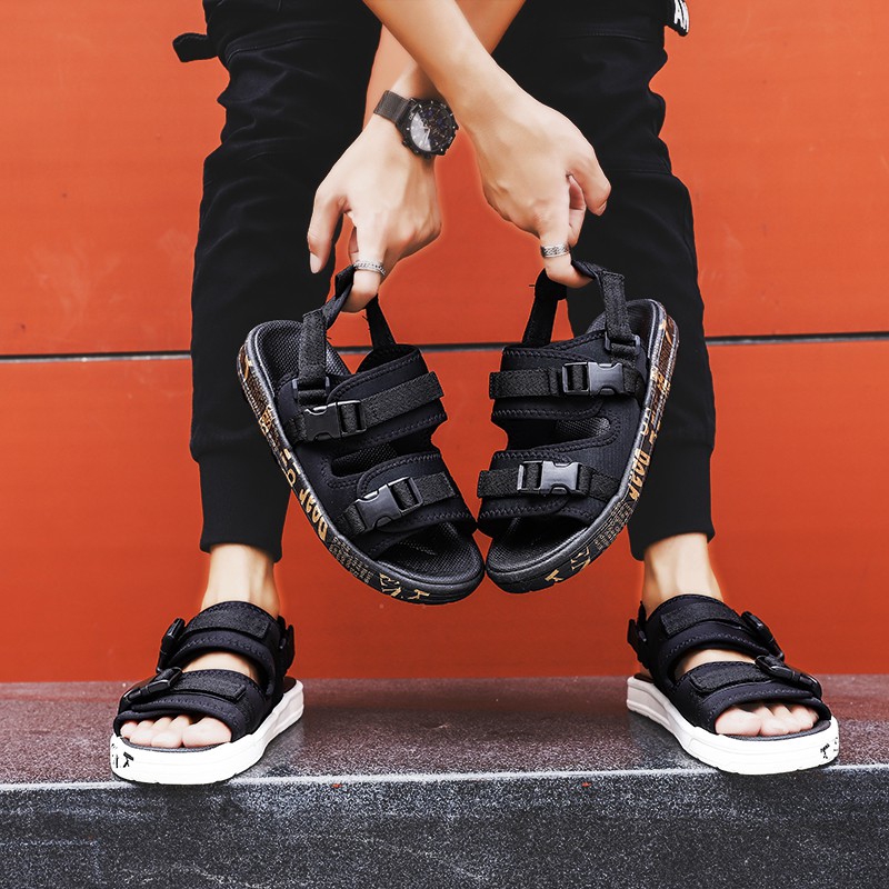 Giày xăng đan đế bằng thiết kế trẻ trung thời trang unisex