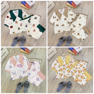 Đồ bộ tay ngắn quần dài cổ nhọn chất liệu mango